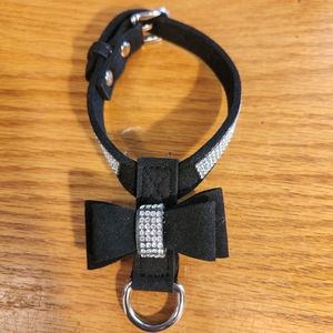 Black Suede Bling Dog Collar  NWOT
